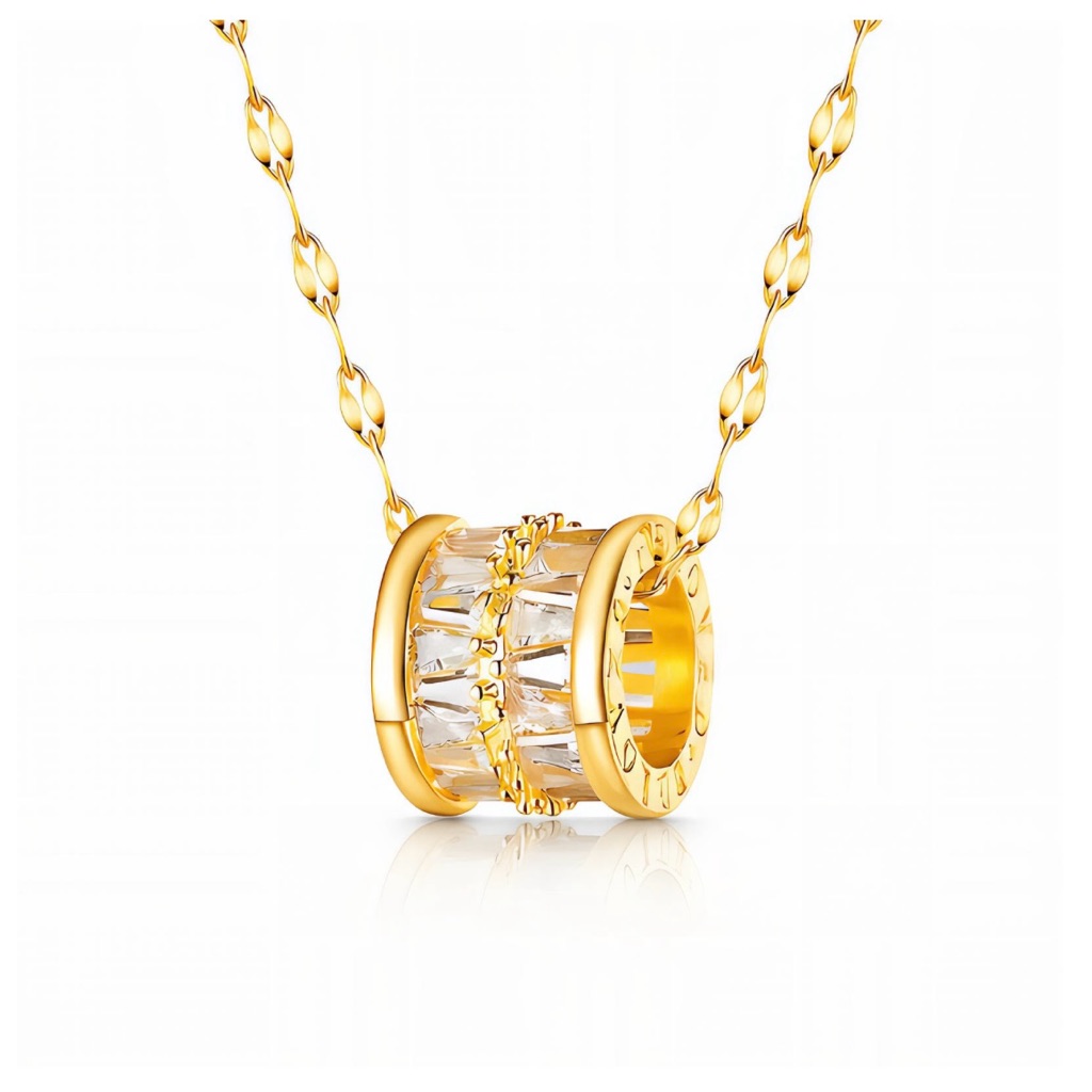 Necklace, 18k Gold Plated Steel Waterproof And Hypoallergenic